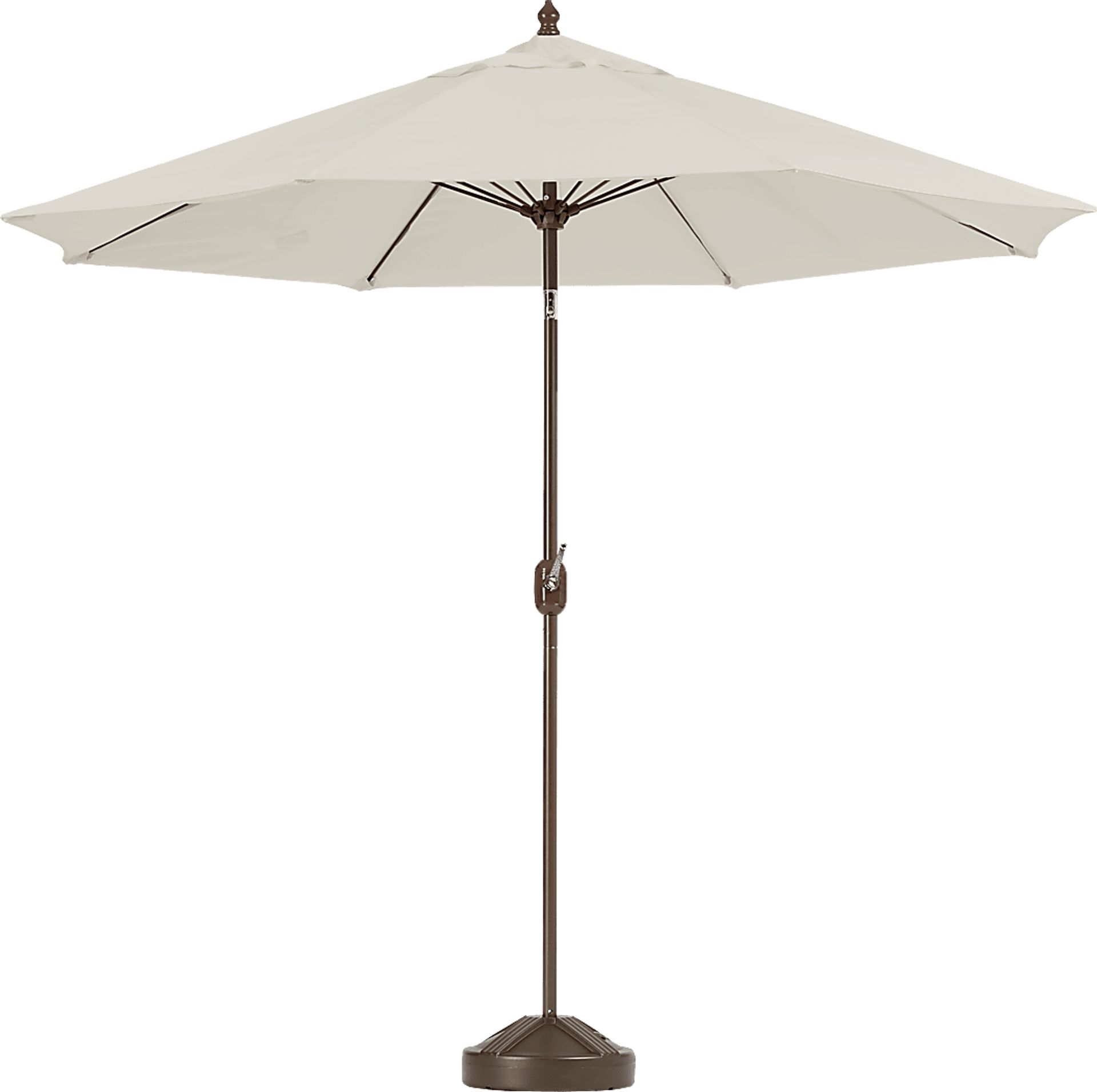 Brolly 9' Octagon Outdoor Beige Umbrella with 50 lb.  Base - Image 1
