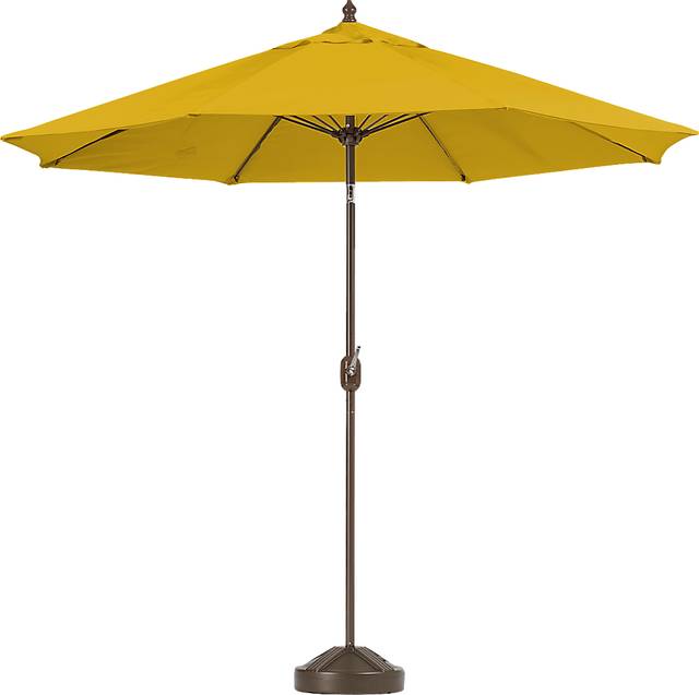 Brolly 9' Octagon Outdoor Lemon Umbrella with 50 lb. Base - Thumbnail - Image 1