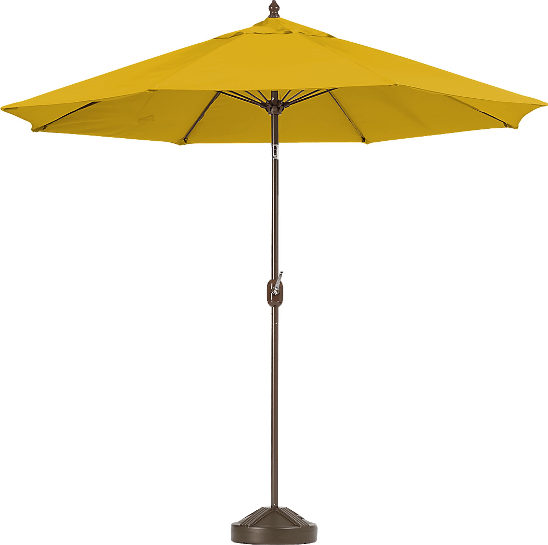 Brolly 9' Octagon Outdoor Lemon Umbrella with 50 lb. Base - Image 1