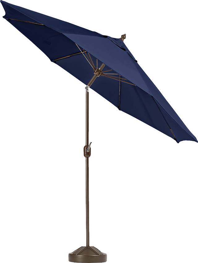 Brolly 9' Octagon Outdoor Navy Umbrella with 80 lb. Base - Thumbnail - Image 2