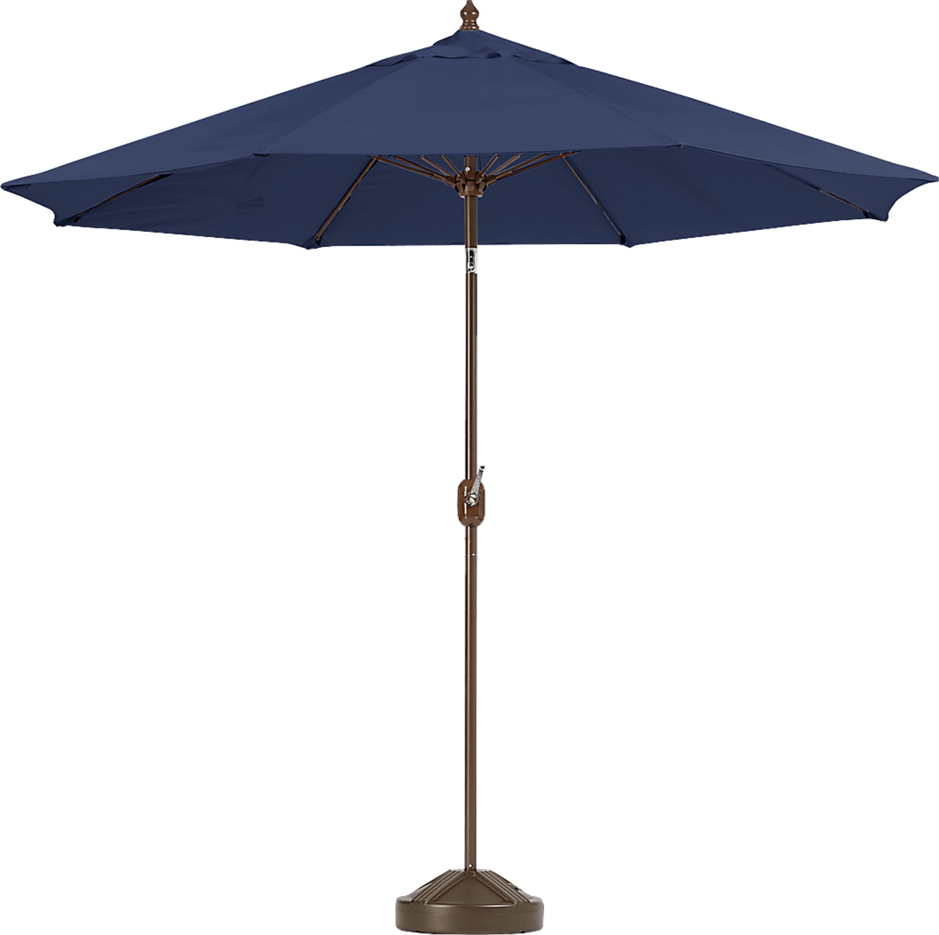 Brolly 9' Octagon Outdoor Navy Umbrella with 80 lb. Base - Image 1