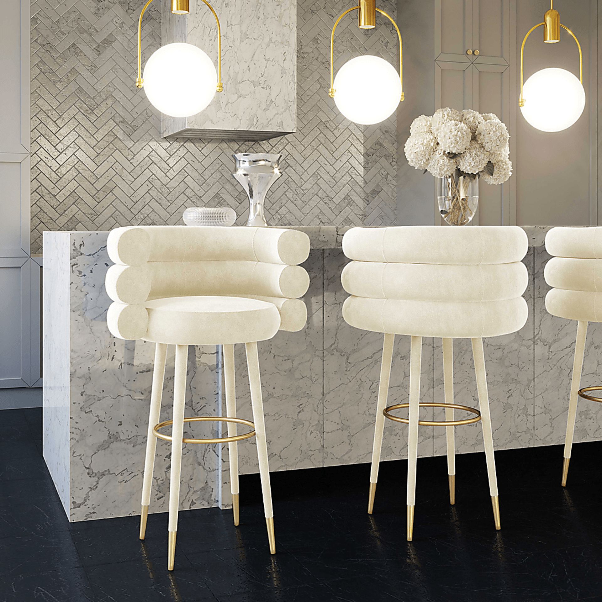 Bromelia Cream Barstool - Image 2