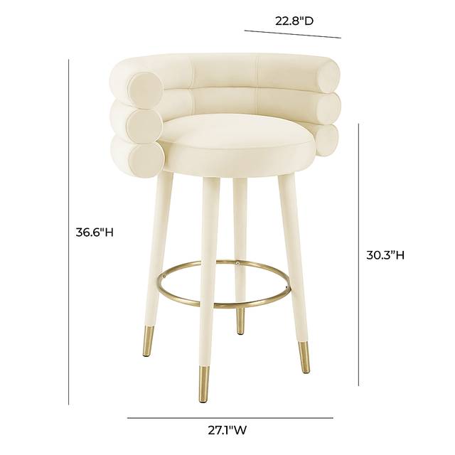 Bromelia Cream Barstool - Thumbnail - Image 5