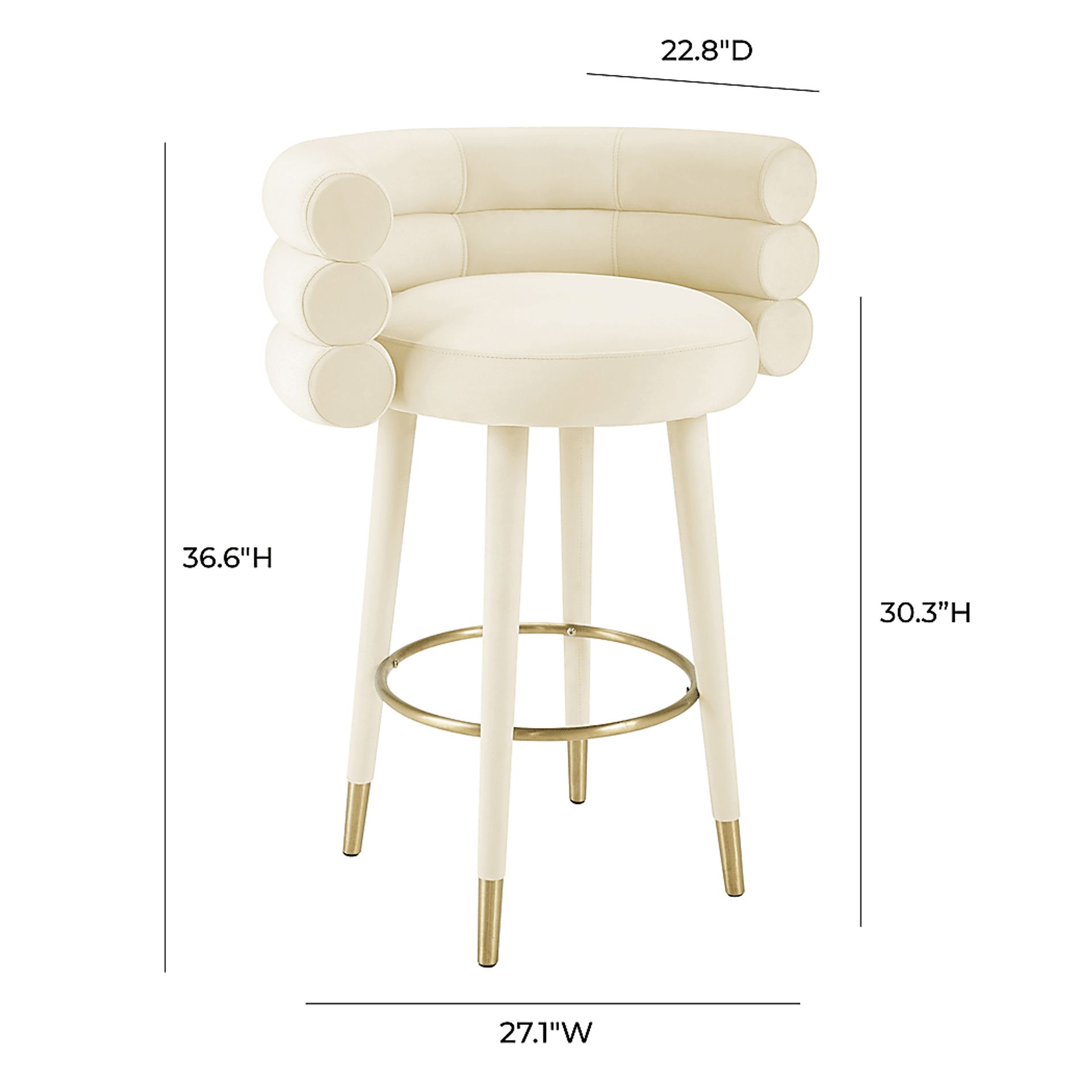 Bromelia Cream Barstool - Image 5