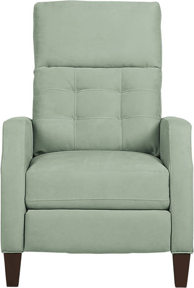 Bromfield Aqua Microfiber Pushback Recliner - Thumbnail - Image 1
