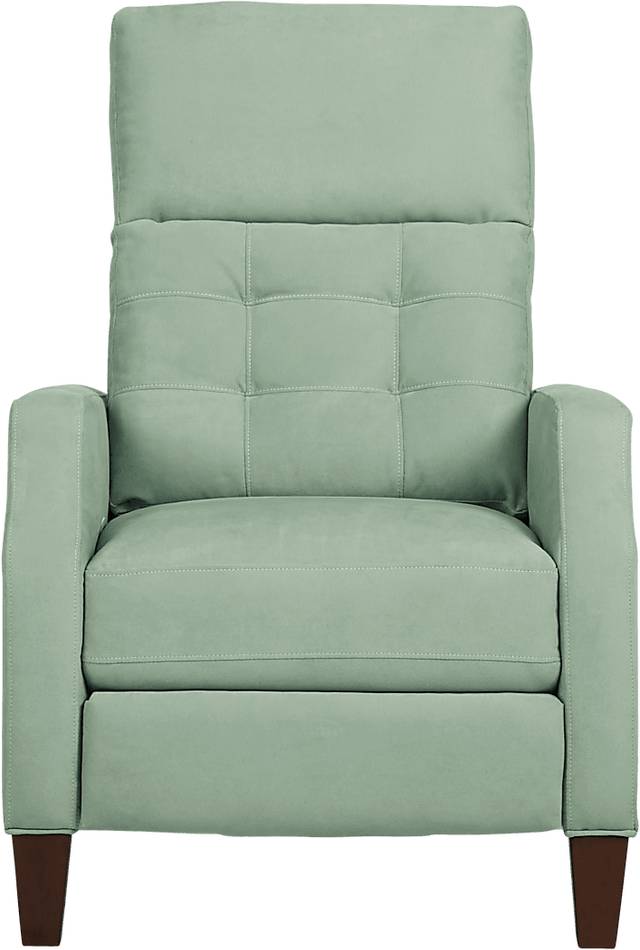 Bromfield Aqua Microfiber Pushback Recliner - Thumbnail - Image 1