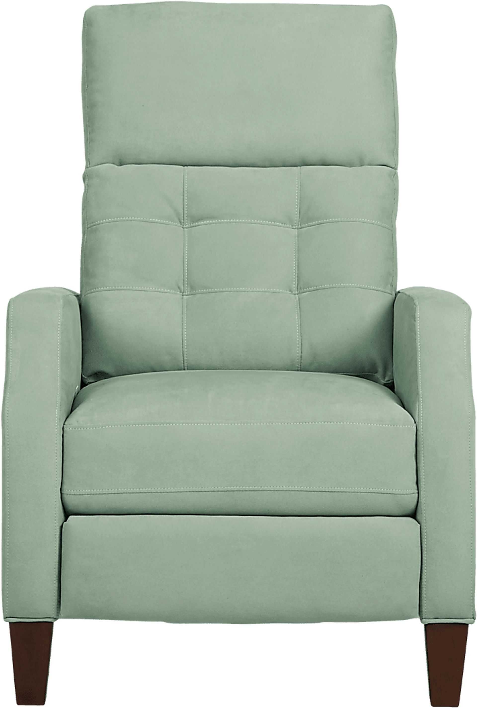 Bromfield Aqua Microfiber Pushback Recliner - Image 1