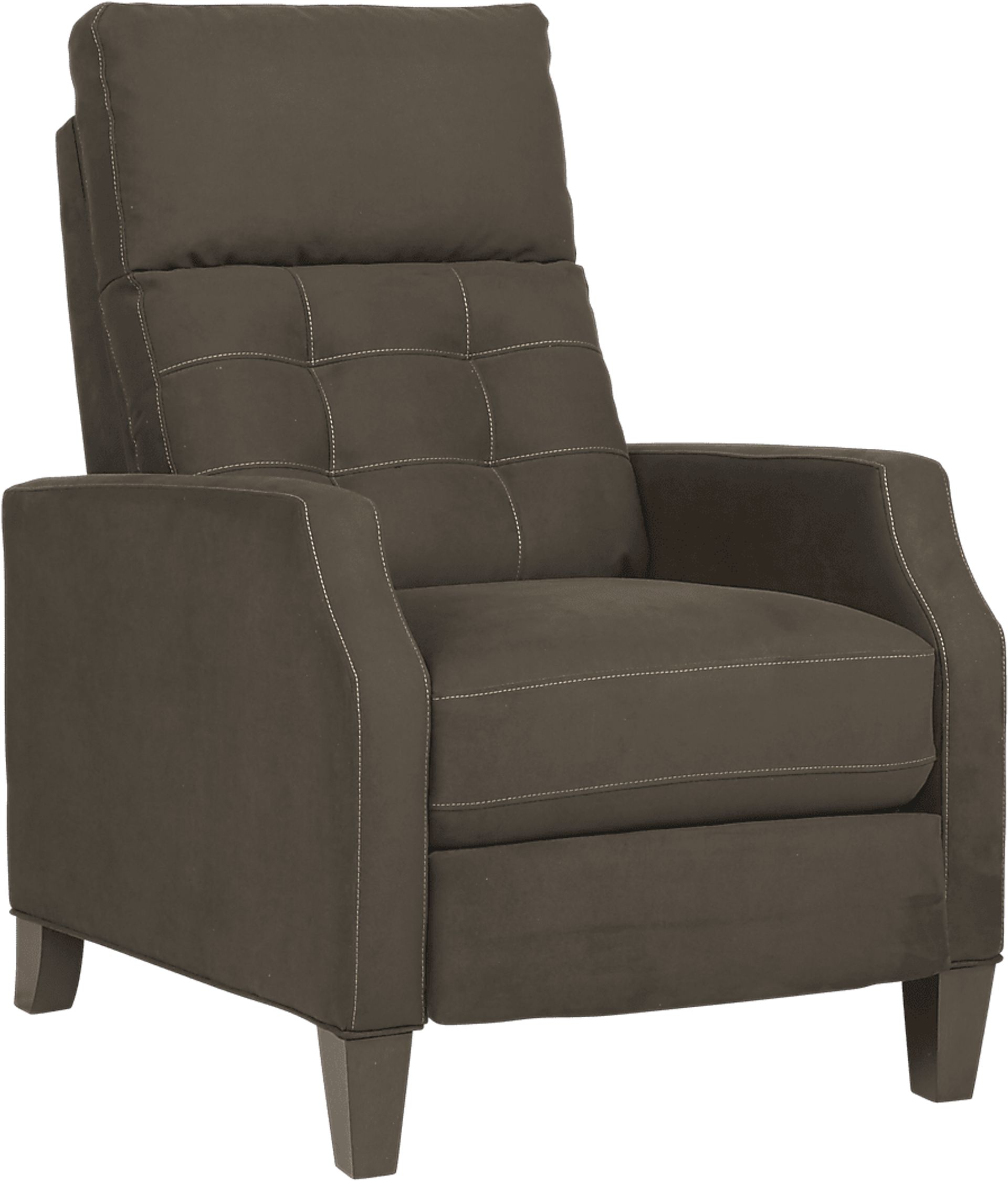 Bromfield Dark Brown Microfiber Pushback Recliner - Image 1