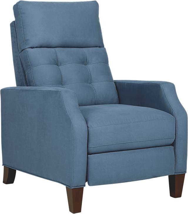 Bromfield Indigo Microfiber Pushback Recliner - Thumbnail - Image 1