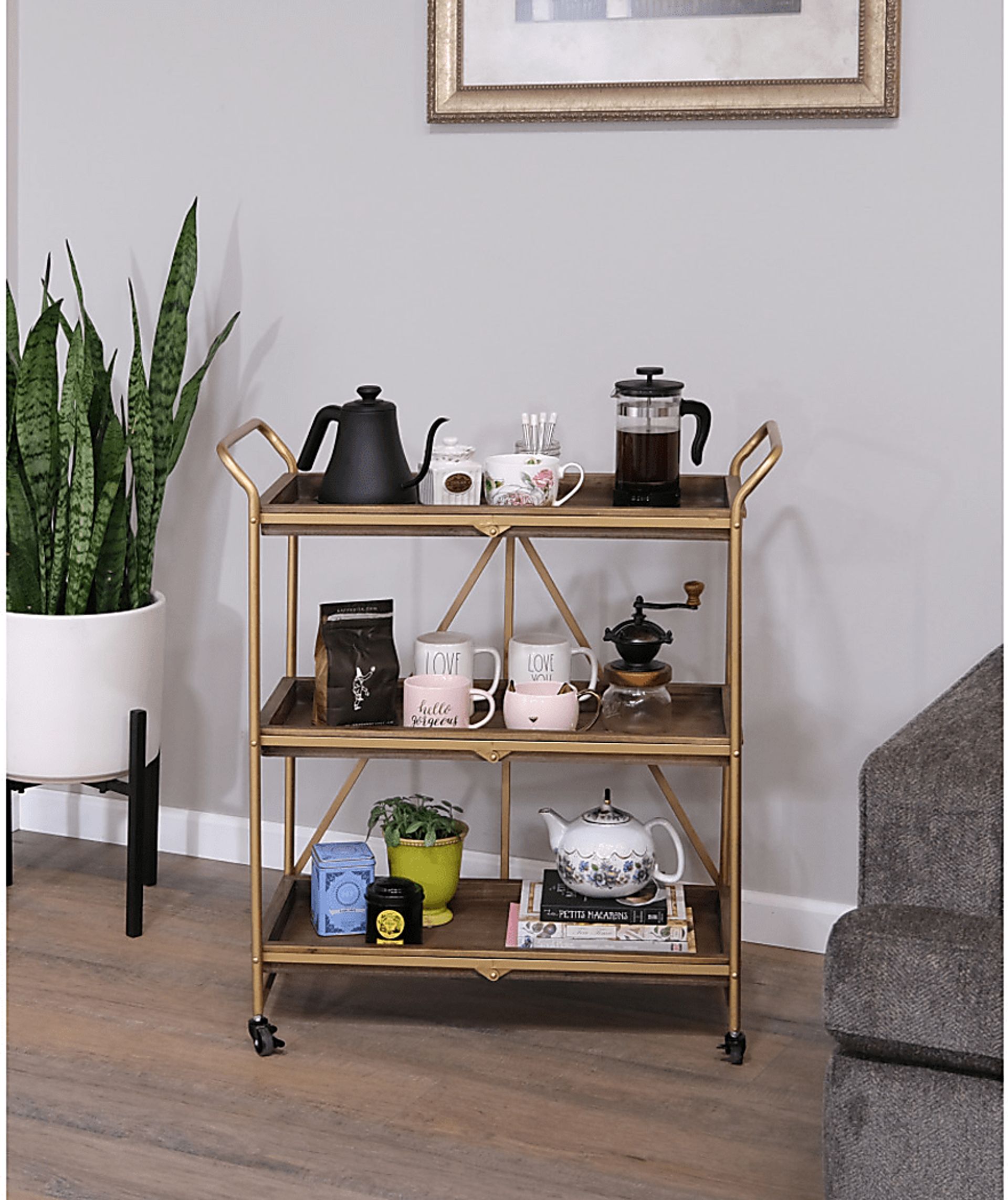 Bronbreck Brown Bar Cart - Image 2