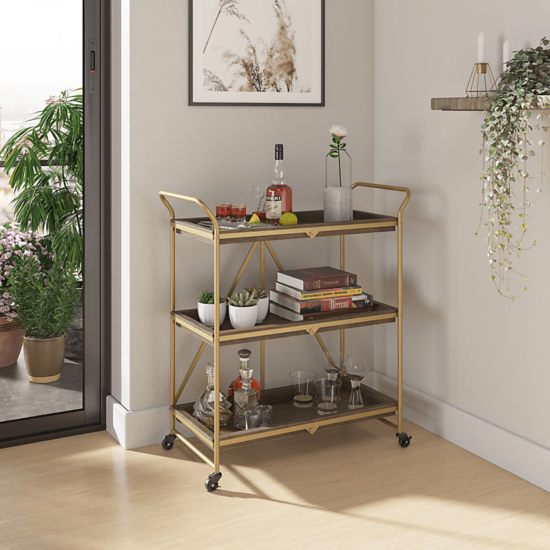 Bronbreck Brown Bar Cart - Image 4