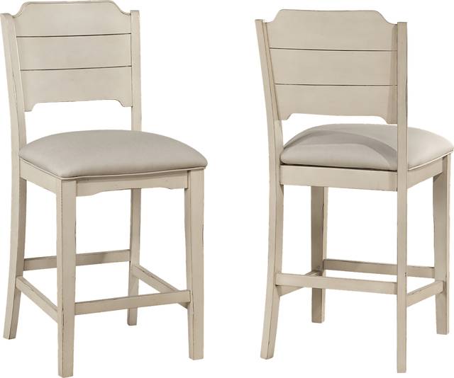 Broncco Off-White Counter Height Stool, Set of 2 - Thumbnail - Image 1