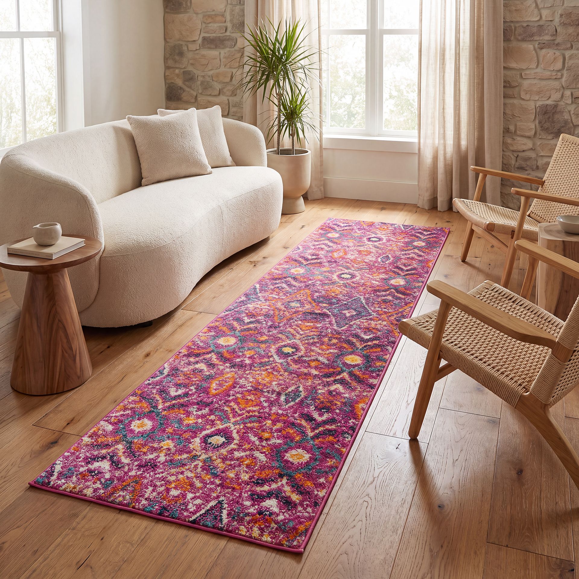 Bronson Trace Fuchsia 2'3 x 8' Runner Rug - Image 3