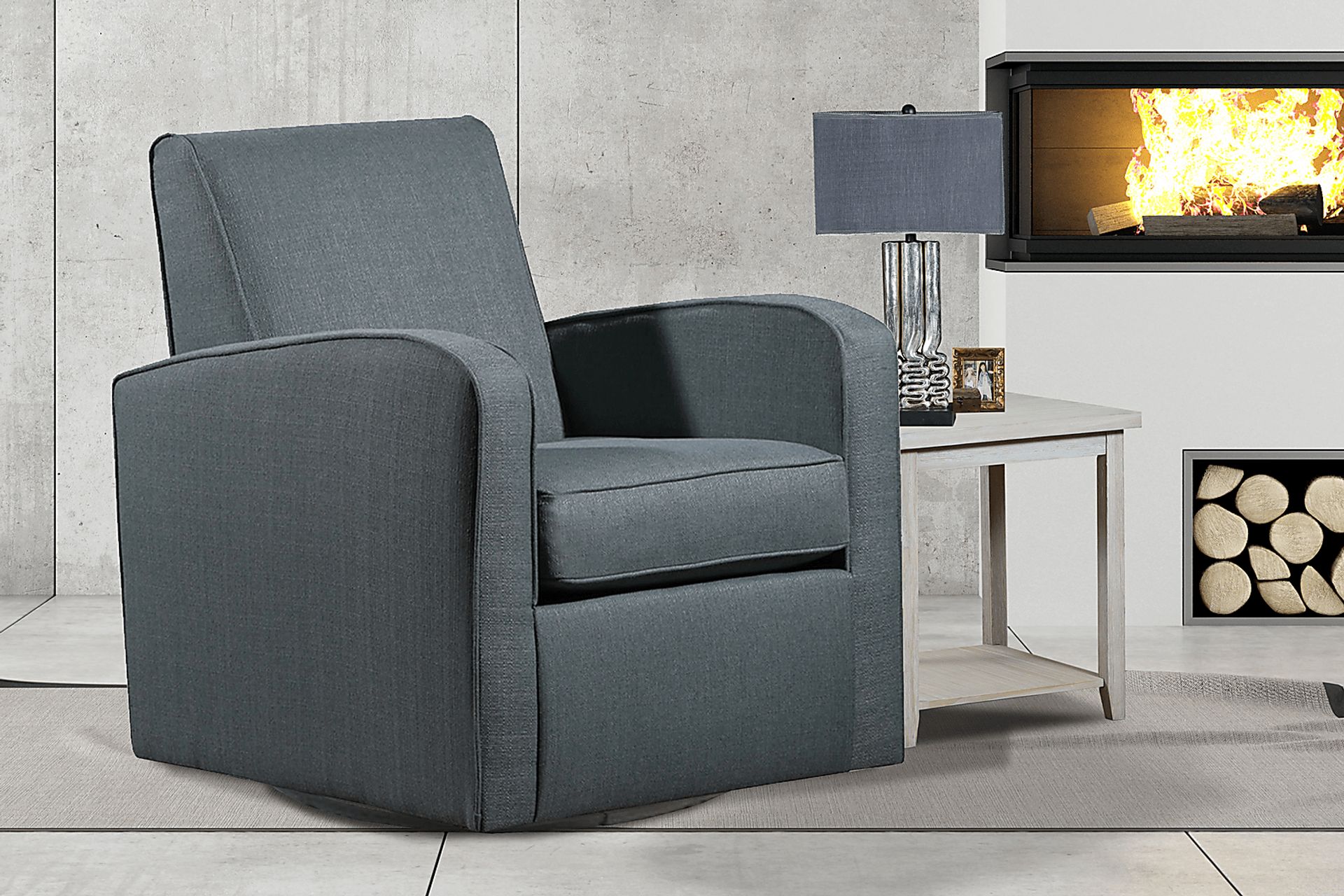 Bronwen Dark Gray Swivel Glider - Image 2