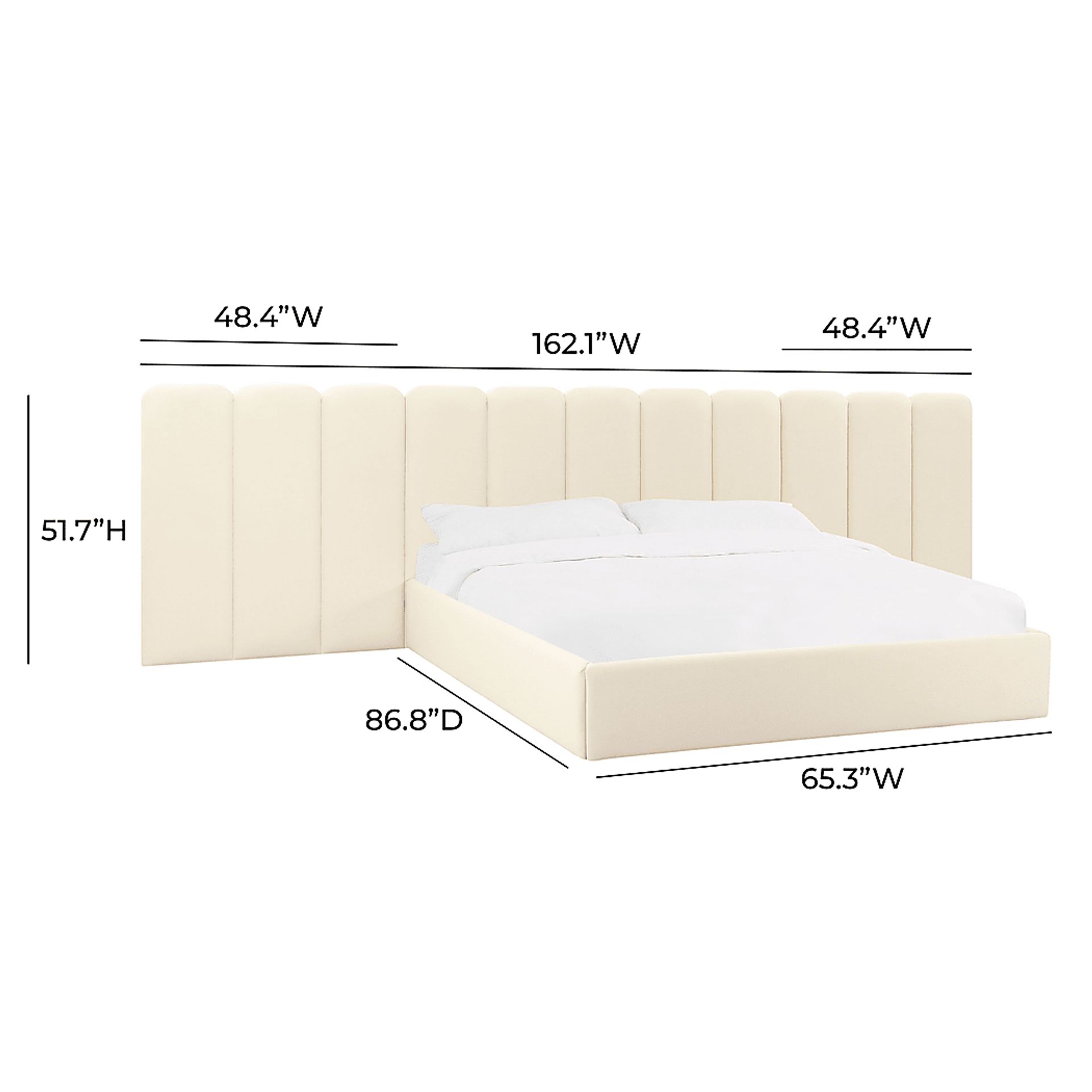 Bronzegate Cream Queen Bed with Wings - Image 4