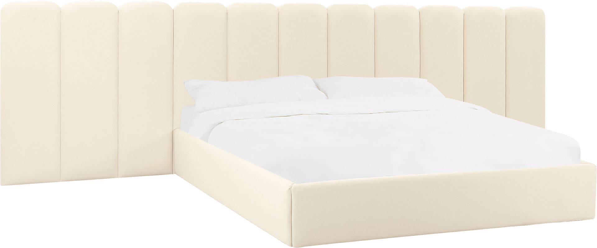 Bronzegate Cream Queen Bed with Wings - Image 1