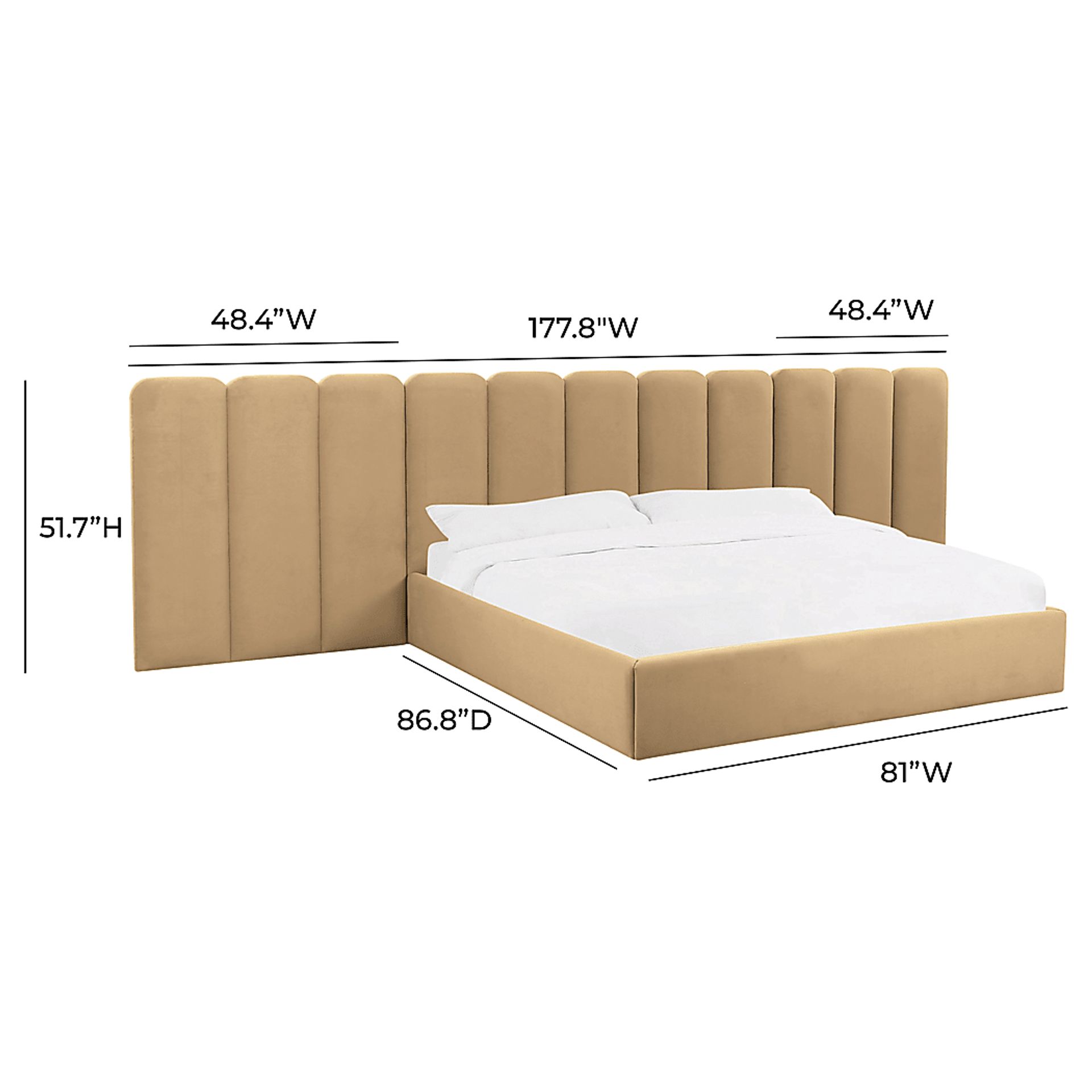 Bronzegate Honey King Bed with Wings - Image 4