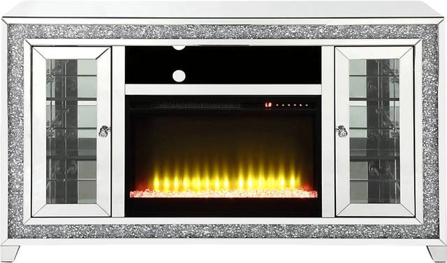 Bronzewing Silver 59 in. Console, With Electric Fireplace - Thumbnail - Image 1
