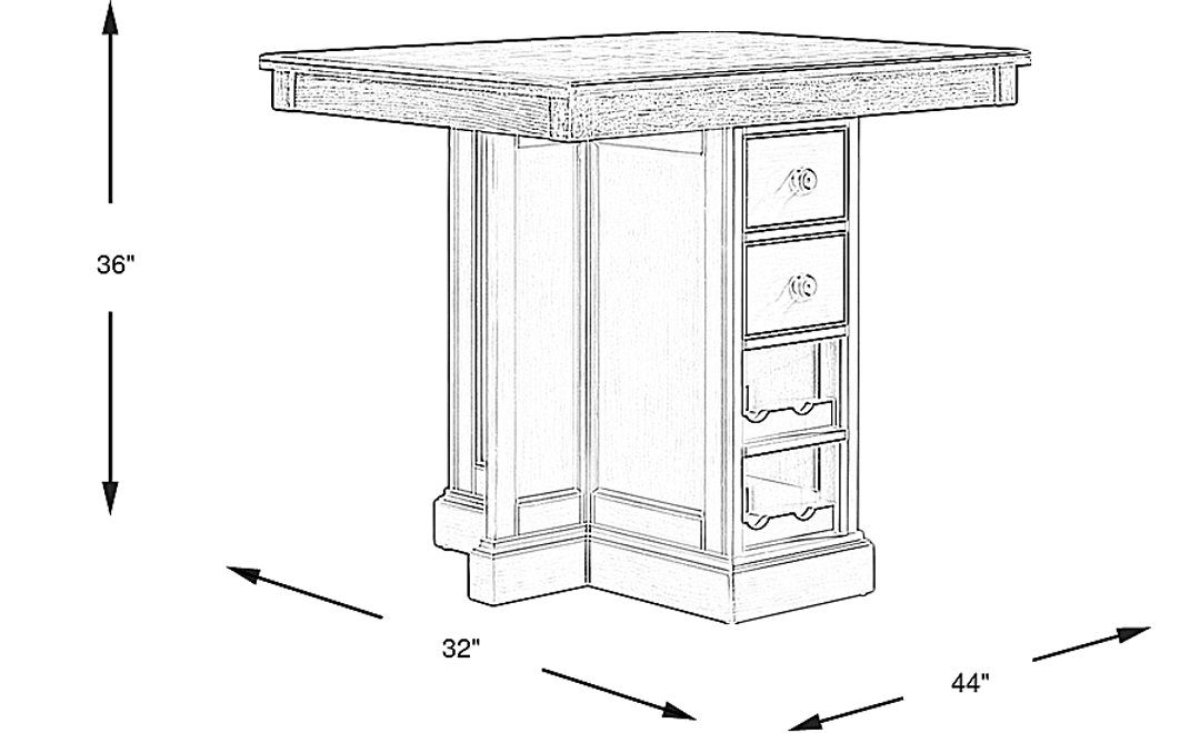 Brook Lane Brown Counter Height Dining Table