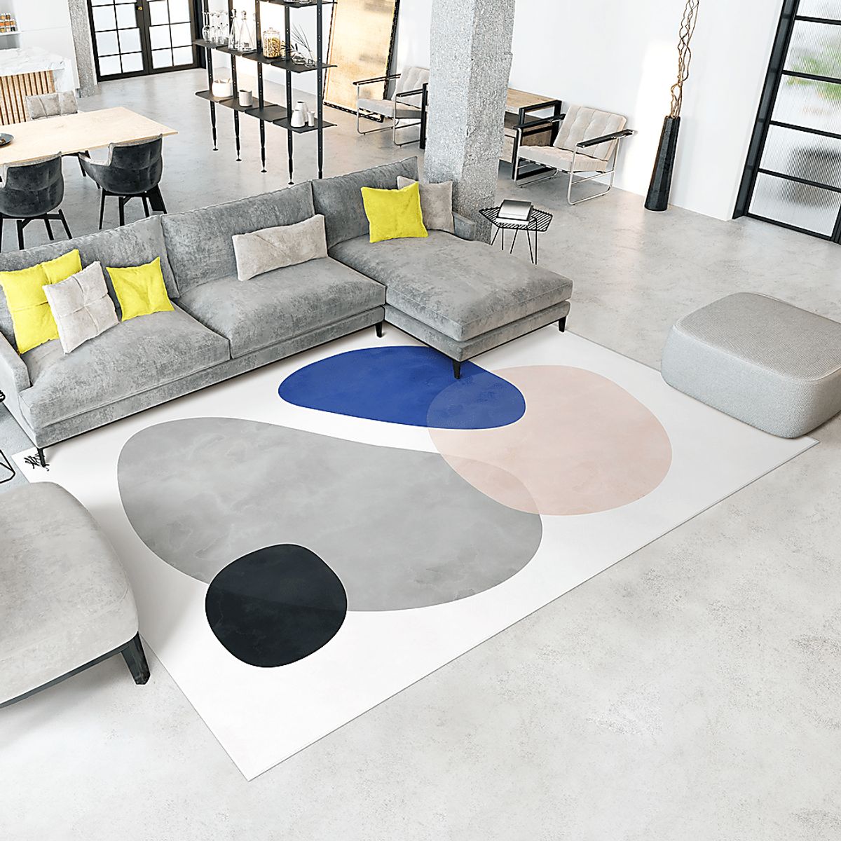 Brook Villa Black,Blue,Gray,White Rugs | Rooms to Go