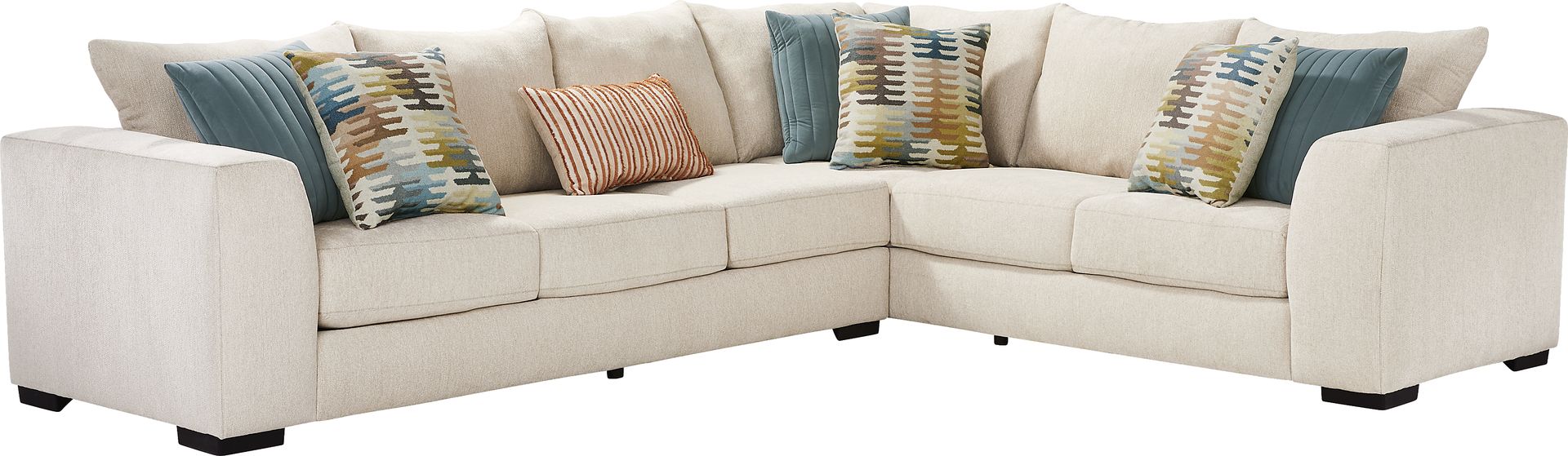Brookeville White 5 Pc Sectional Living Room - Image 2