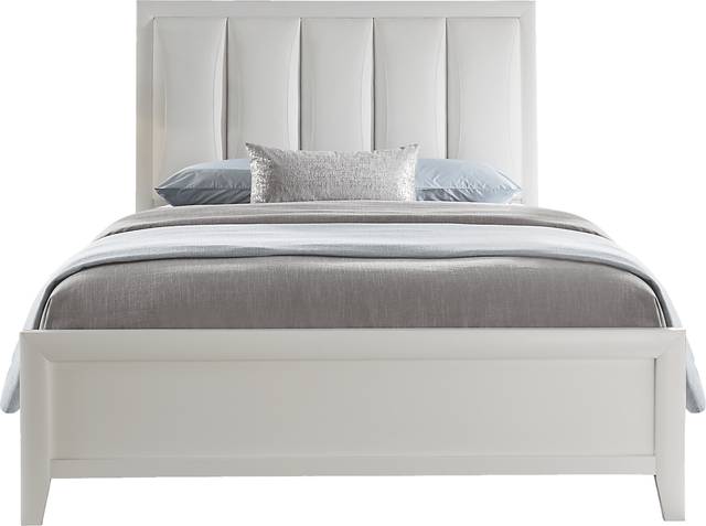 Brookeville White 3 Pc Queen Upholstered Bed - Thumbnail - Image 1