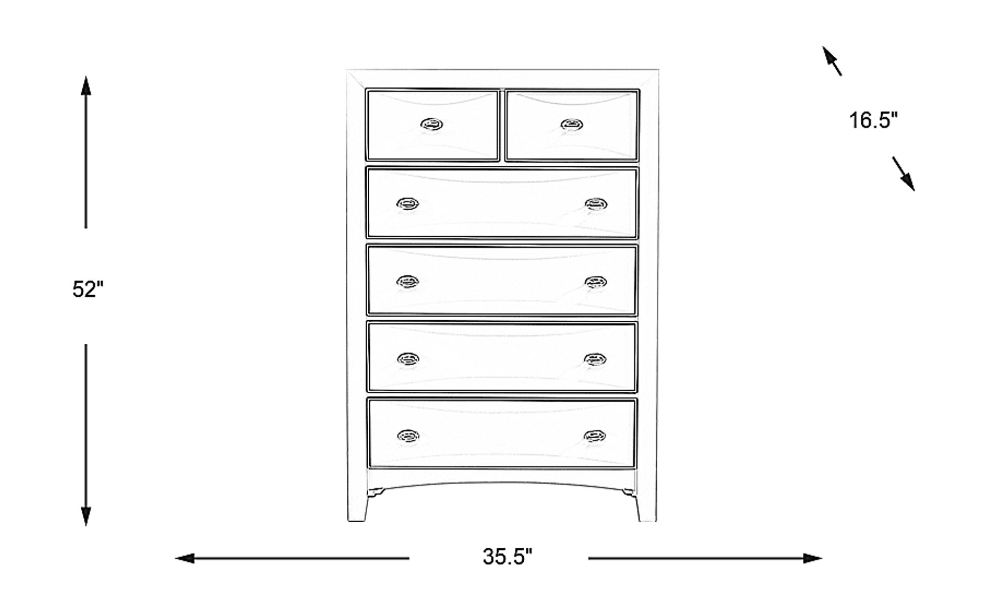 Dimension Image. Please refer to the Dimension Tab on this page for dimension details.