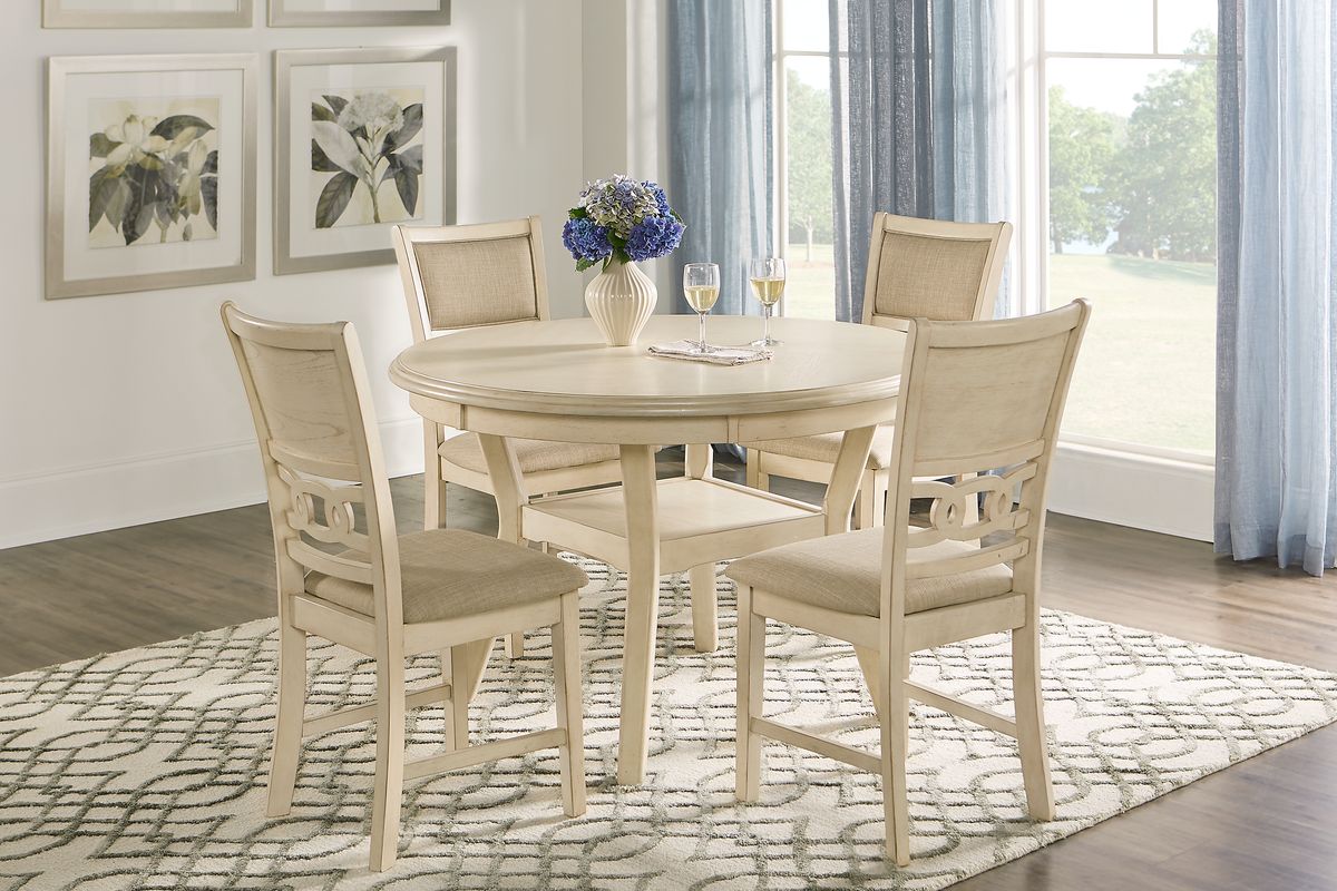 Brookgate 5 Pc Bisque Light Wood White Dining Room Set With