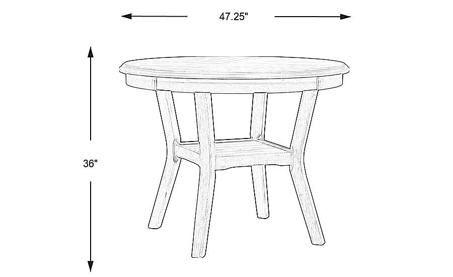 47.25"diameter x 36"h