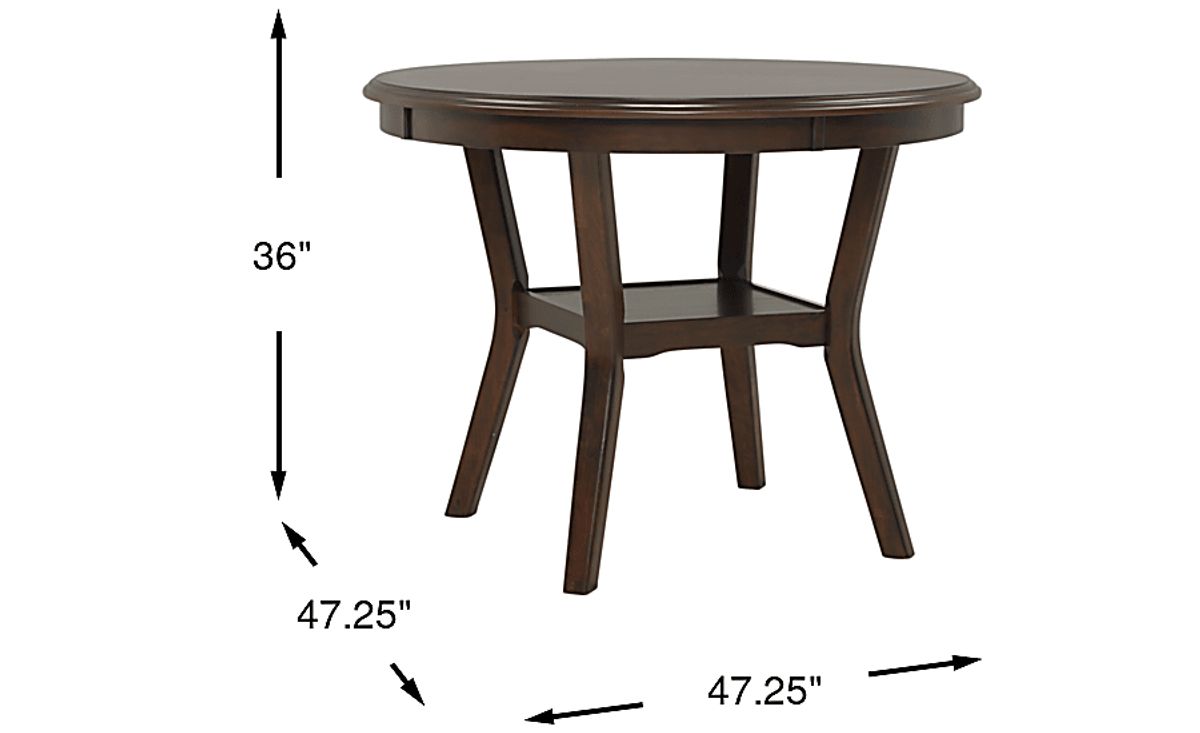 Brookgate Brown Cherry Dark Wood Counter Height Round Dining Table ...