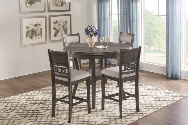 Brookgate Gray 5 Pc Round Counter Height Dining Set - Thumbnail - Image 1