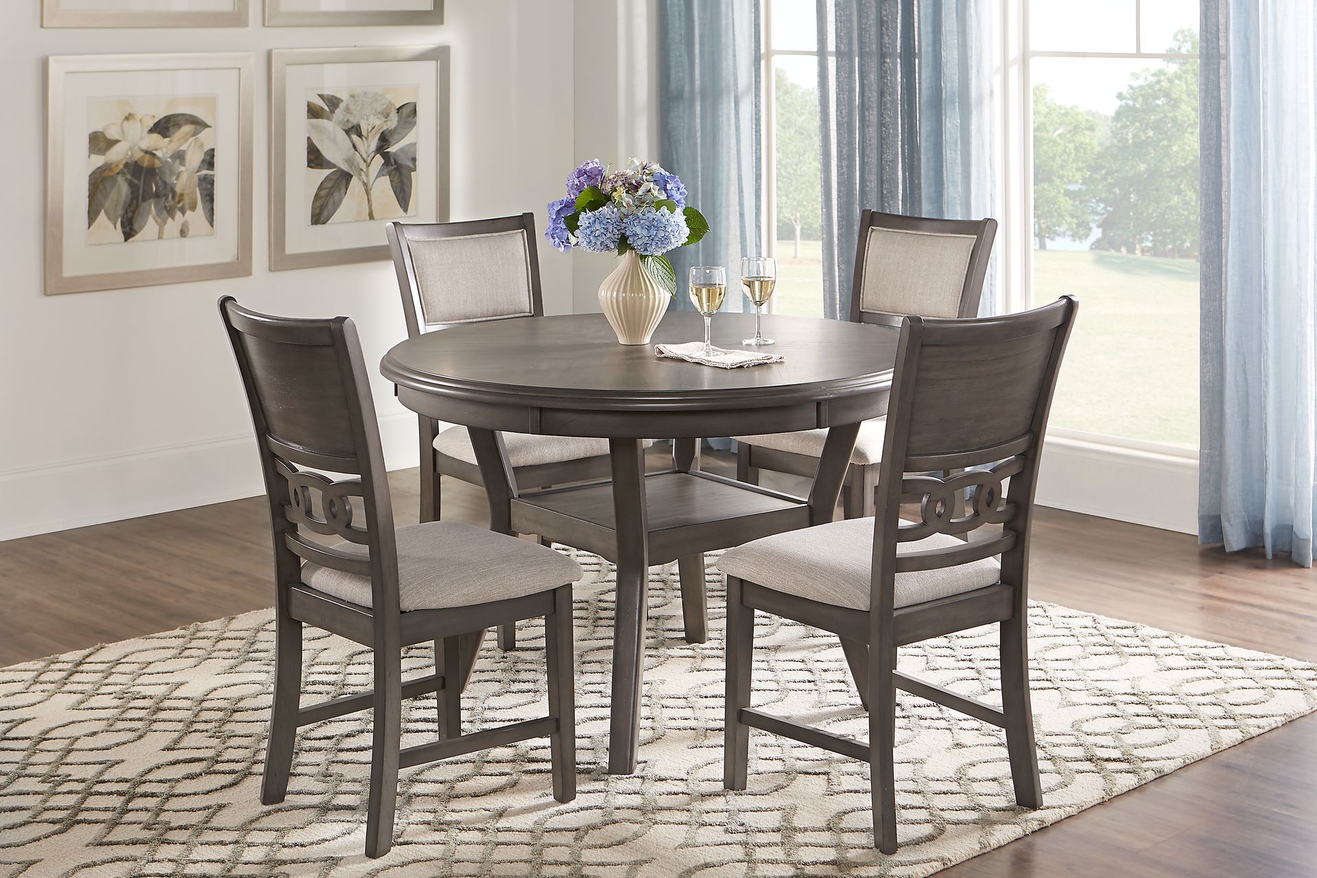 Brookgate Gray 5 Pc Round Dining Set - Image 1