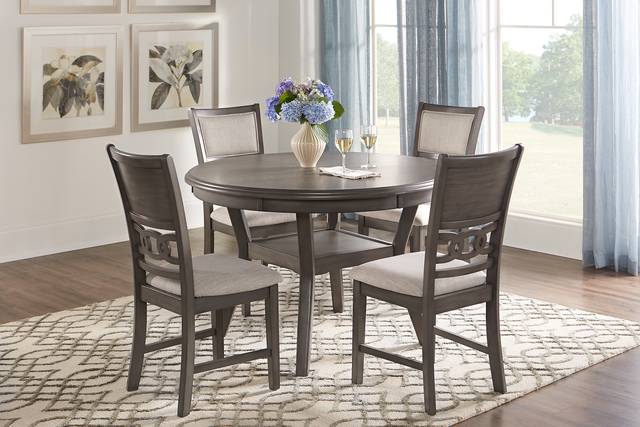 Brookgate Gray 5 Pc Round Dining Set - Thumbnail - Image 1