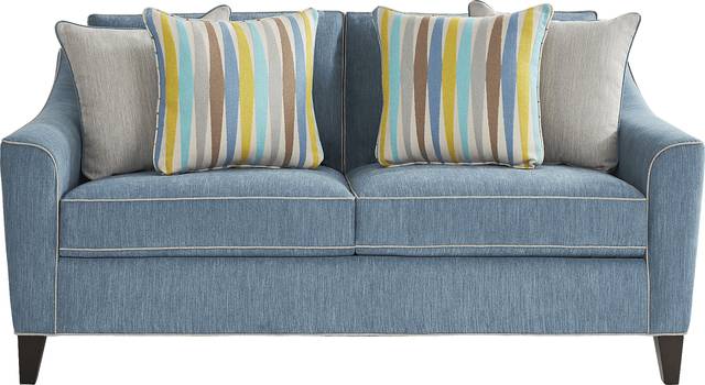 Brookhaven Blue Gel Foam Sleeper Loveseat - Thumbnail - Image 1