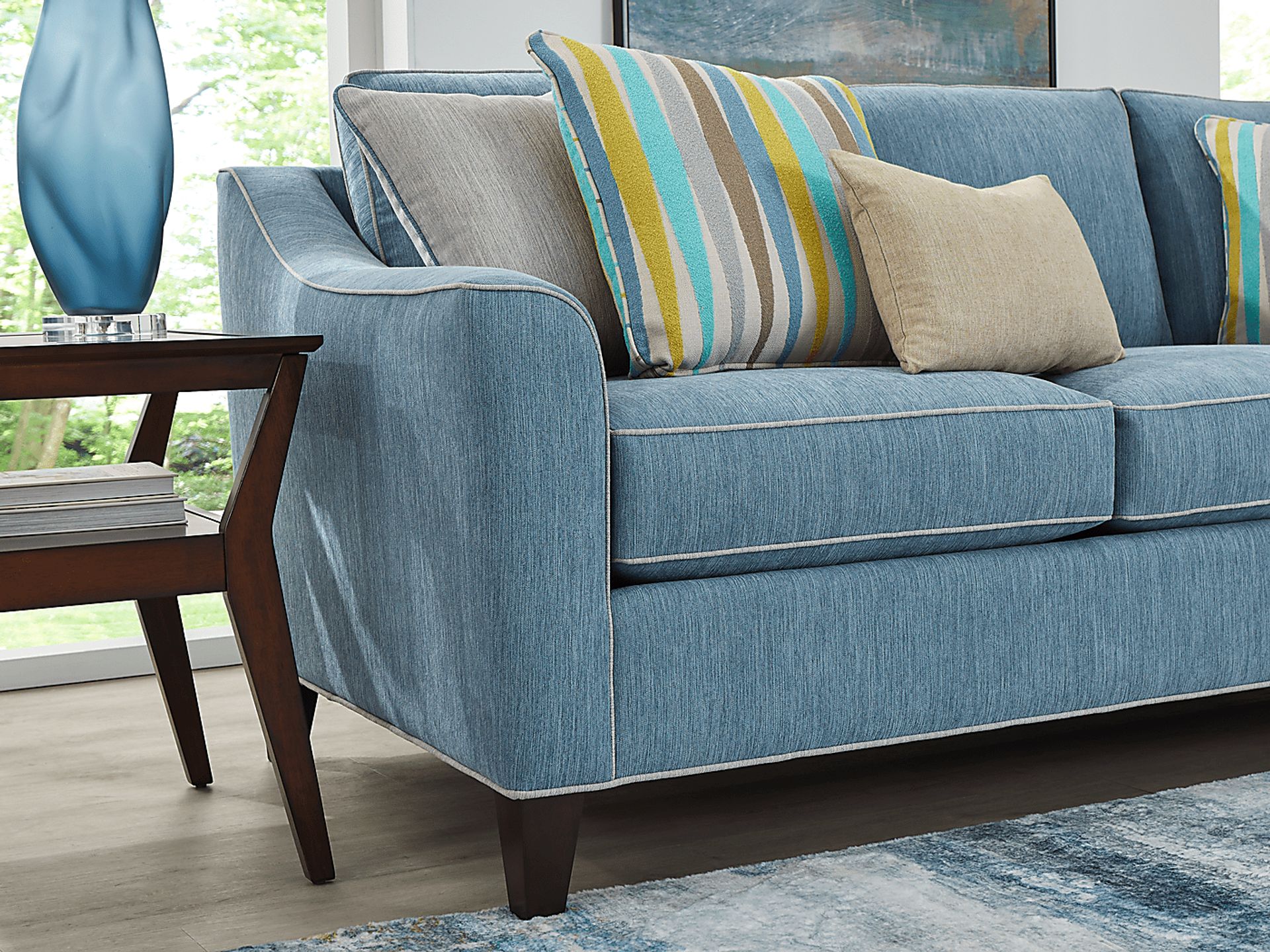Brookhaven Blue 2 Pc Living Room - Image 3