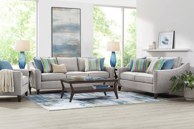 Brookhaven Gray 7 Pc Living Room - Thumbnail - Image 1