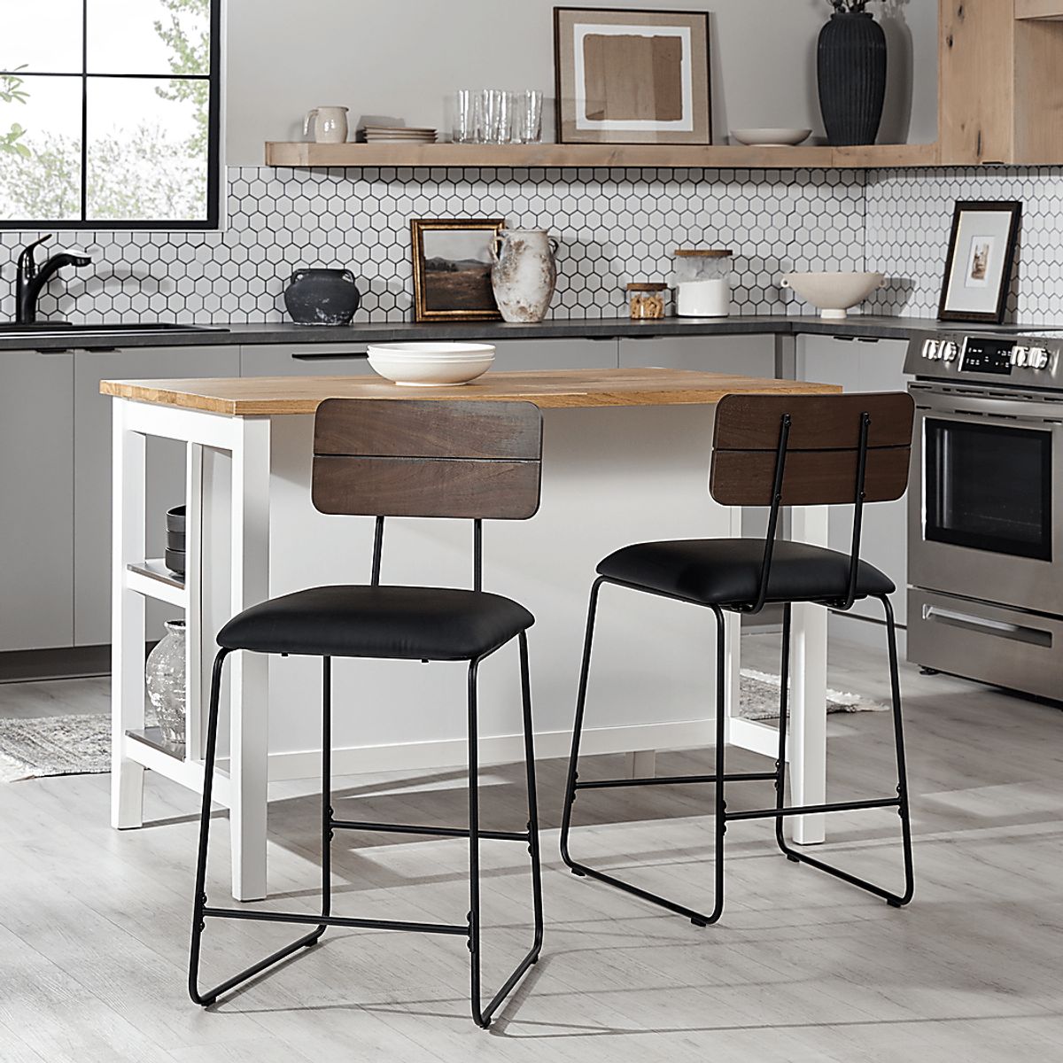 Brooklain Black Black,Colors Polyurethane Fabric Counter Height Stool ...