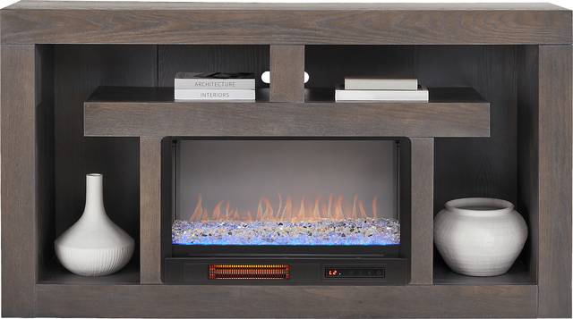 Brookland Park Black 66 in. Console with Electric Fireplace - Thumbnail - Image 2