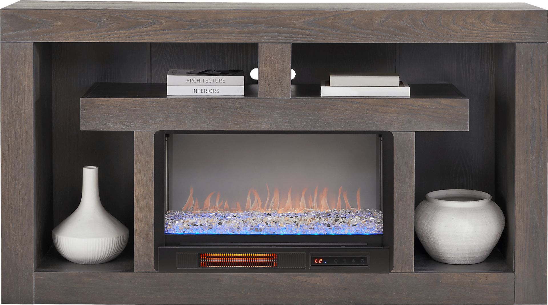 Brookland Park Black 66 in. Console with Electric Fireplace - Image 2