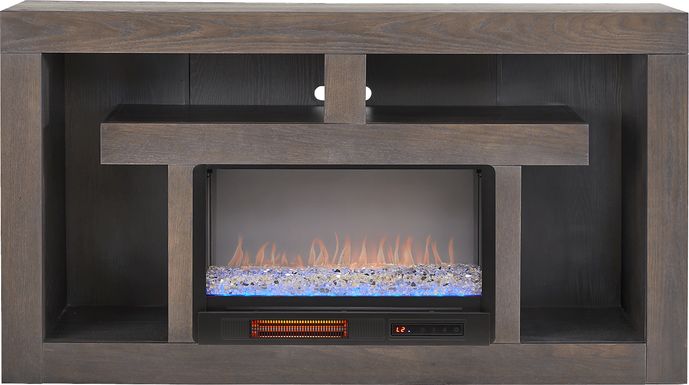 Brookland Park Black 66 in. Console with Electric Fireplace