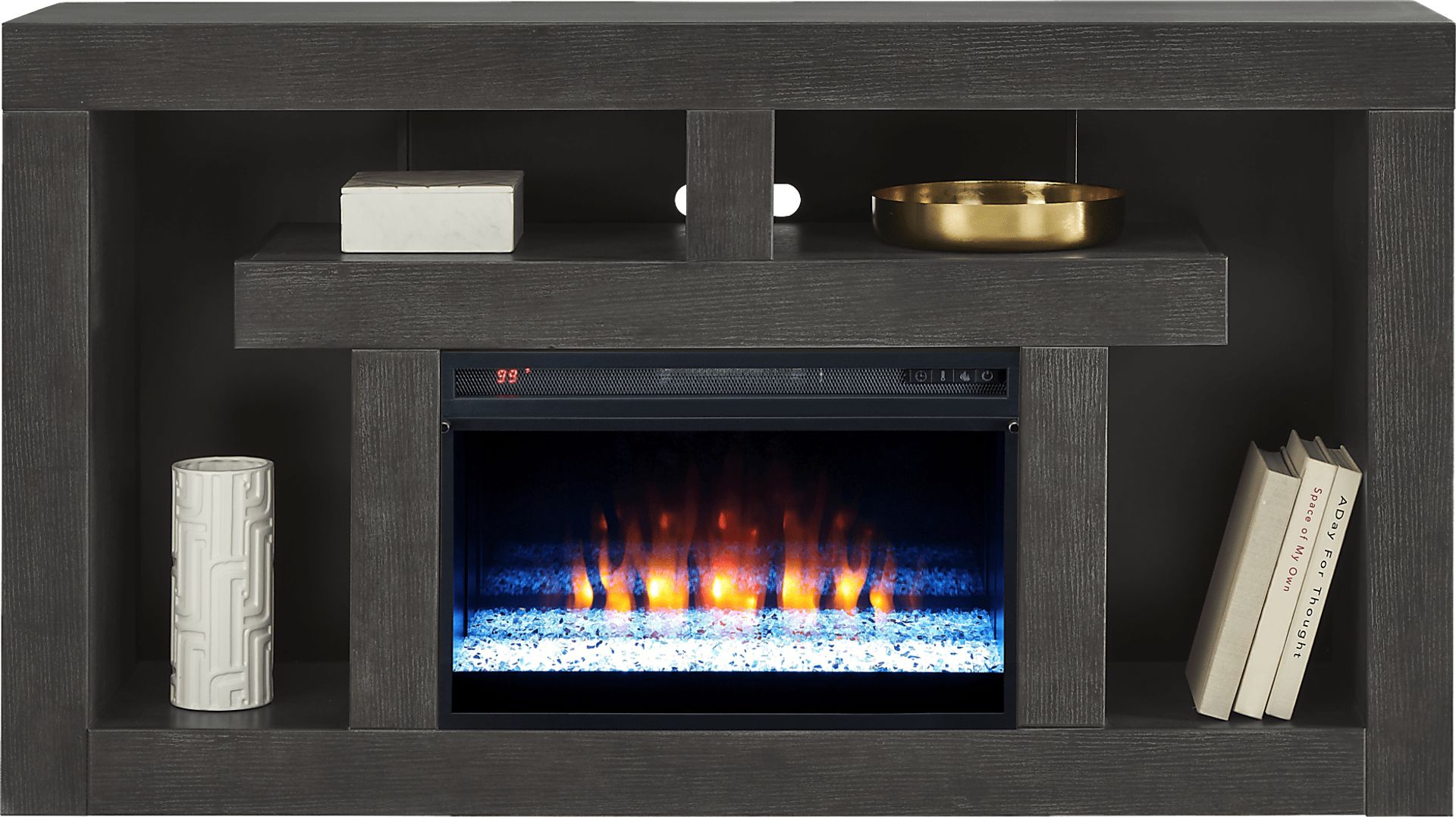 Brookland Park Black 66 in. Console with Electric Fireplace - Image 2