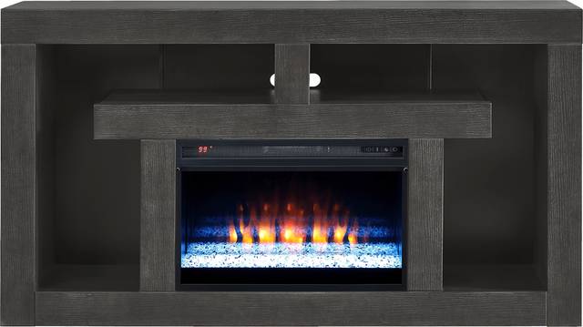 Brookland Park Black 66 in. Console with Electric Fireplace - Thumbnail - Image 1