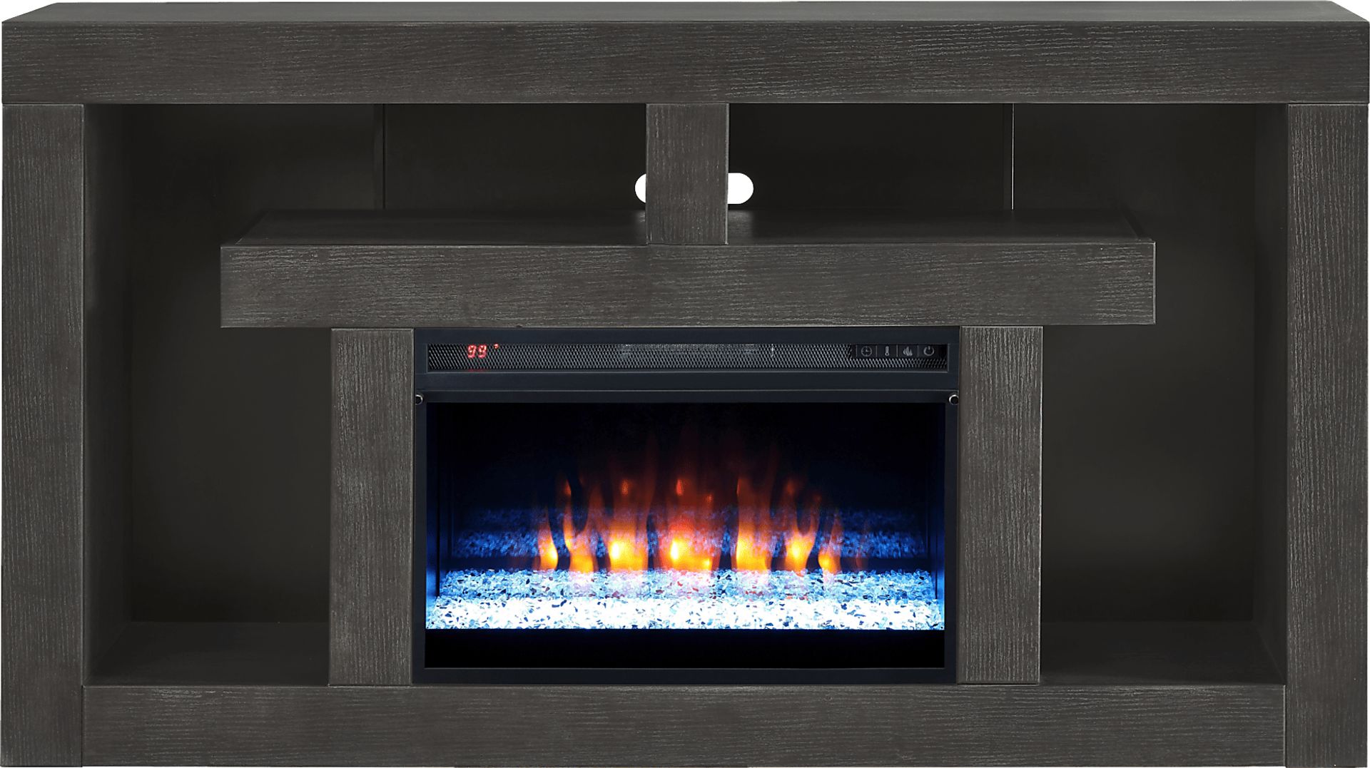 Brookland Park Black 66 in. Console with Electric Fireplace - Image 1