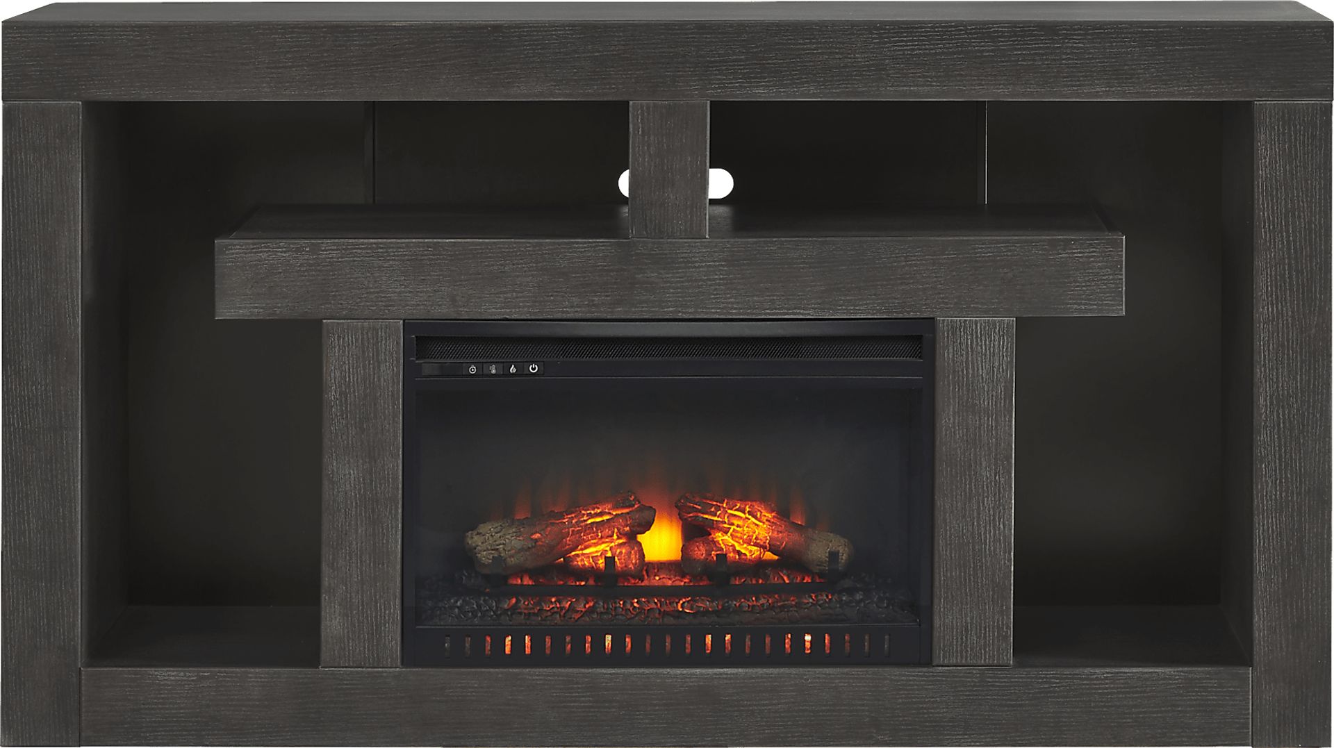 Brookland Park Black Black,Colors 66 in. Console W/ Log