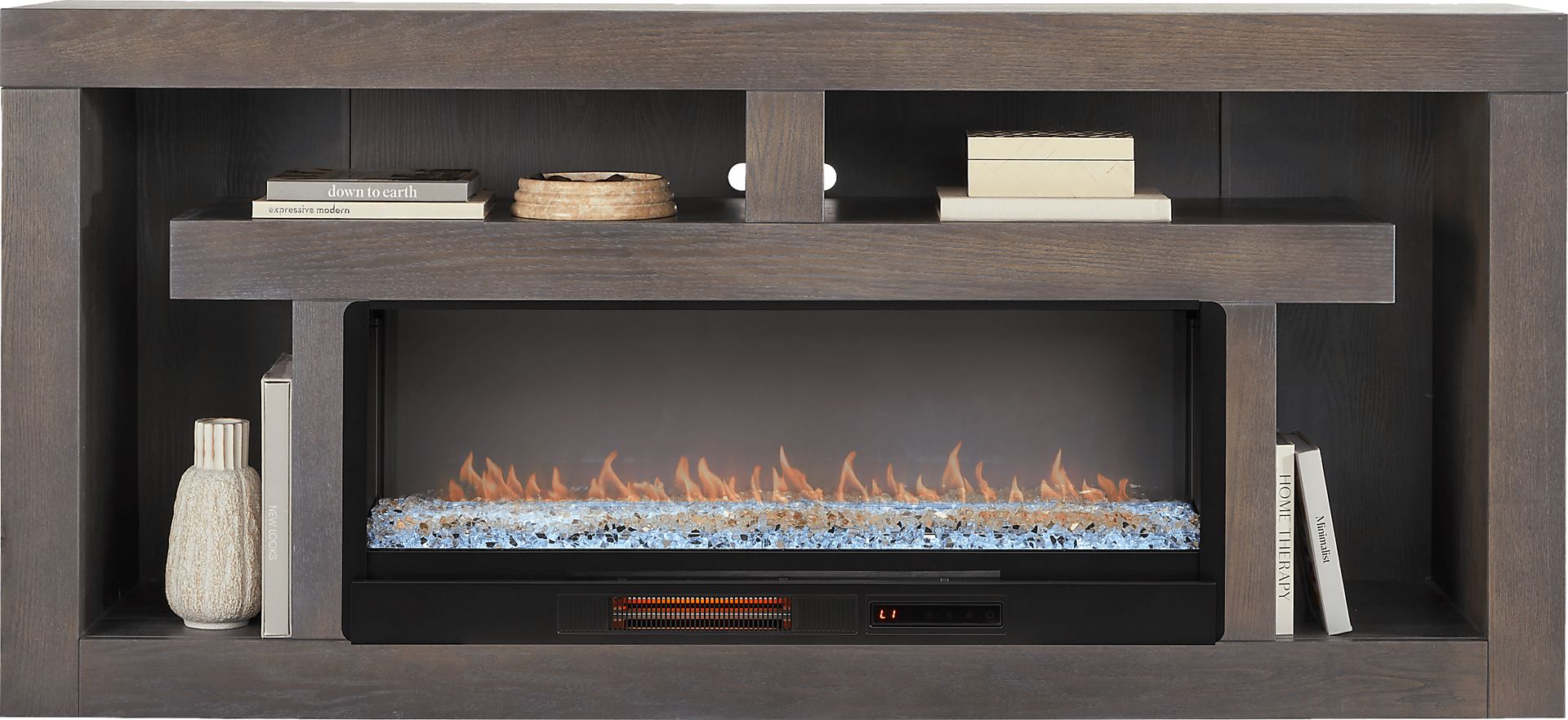 Brookland Park Black 80 in. Console with Electric Fireplace - Image 2