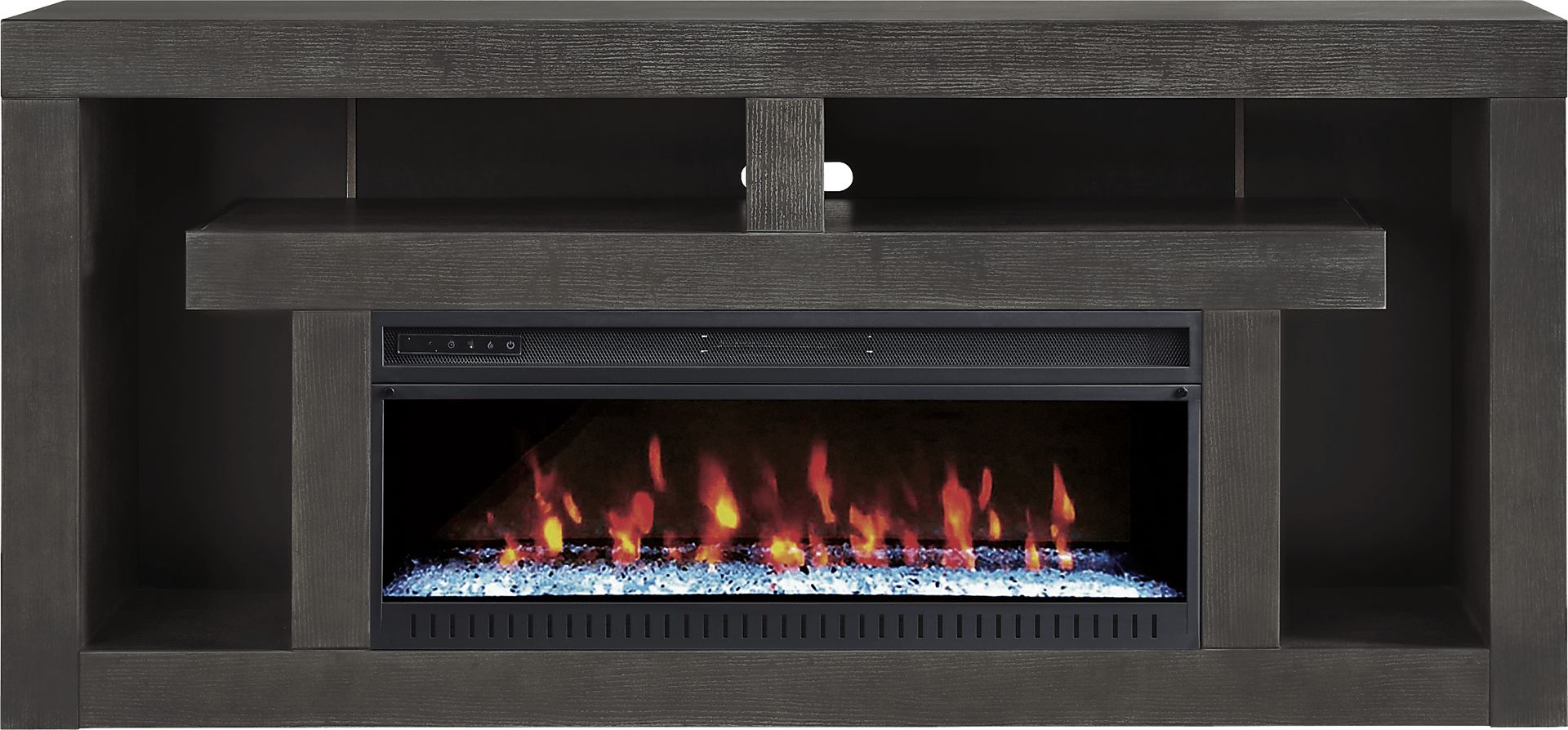 Brookland Park Black 80 in. Console with Electric Fireplace - Image 1