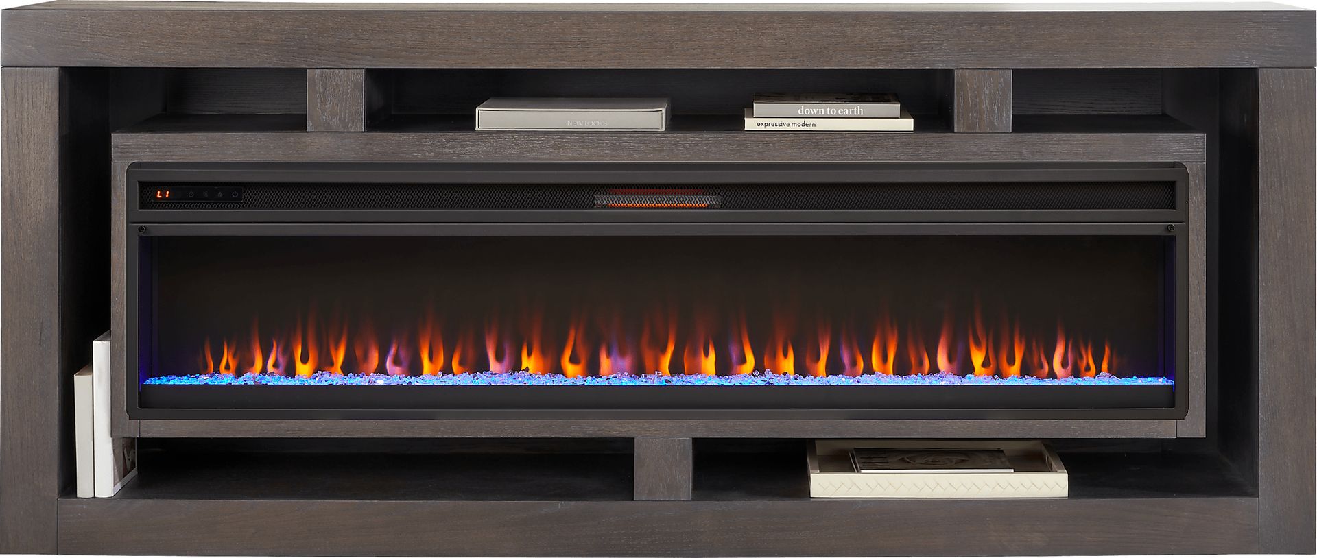 Brookland Park Black 91 in. Console with Electric Fireplace - Image 2