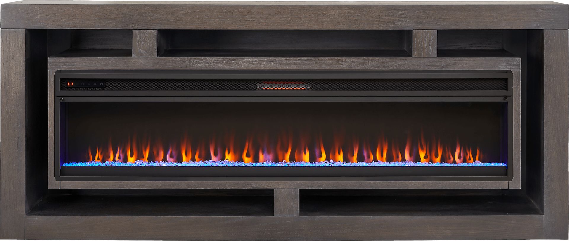 Brookland Park Black 91 in. Console with Electric Fireplace - Image 1
