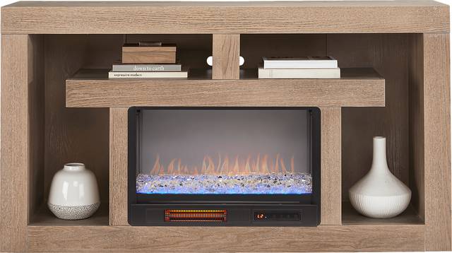 Brookland Park Brown 66 in. Console with Electric Fireplace - Thumbnail - Image 2