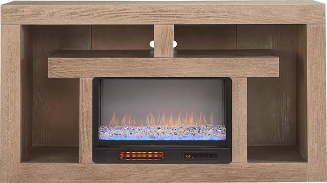 Brookland Park Brown 66 in. Console with Electric Fireplace - Thumbnail - Image 1